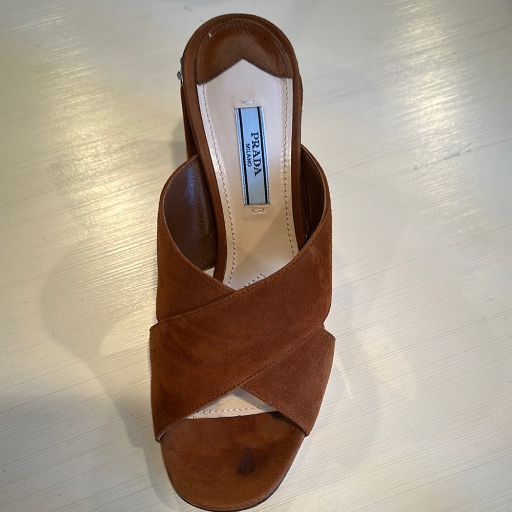 Prada Brown Sandals with Chunky Heel - Picture 7 of 8